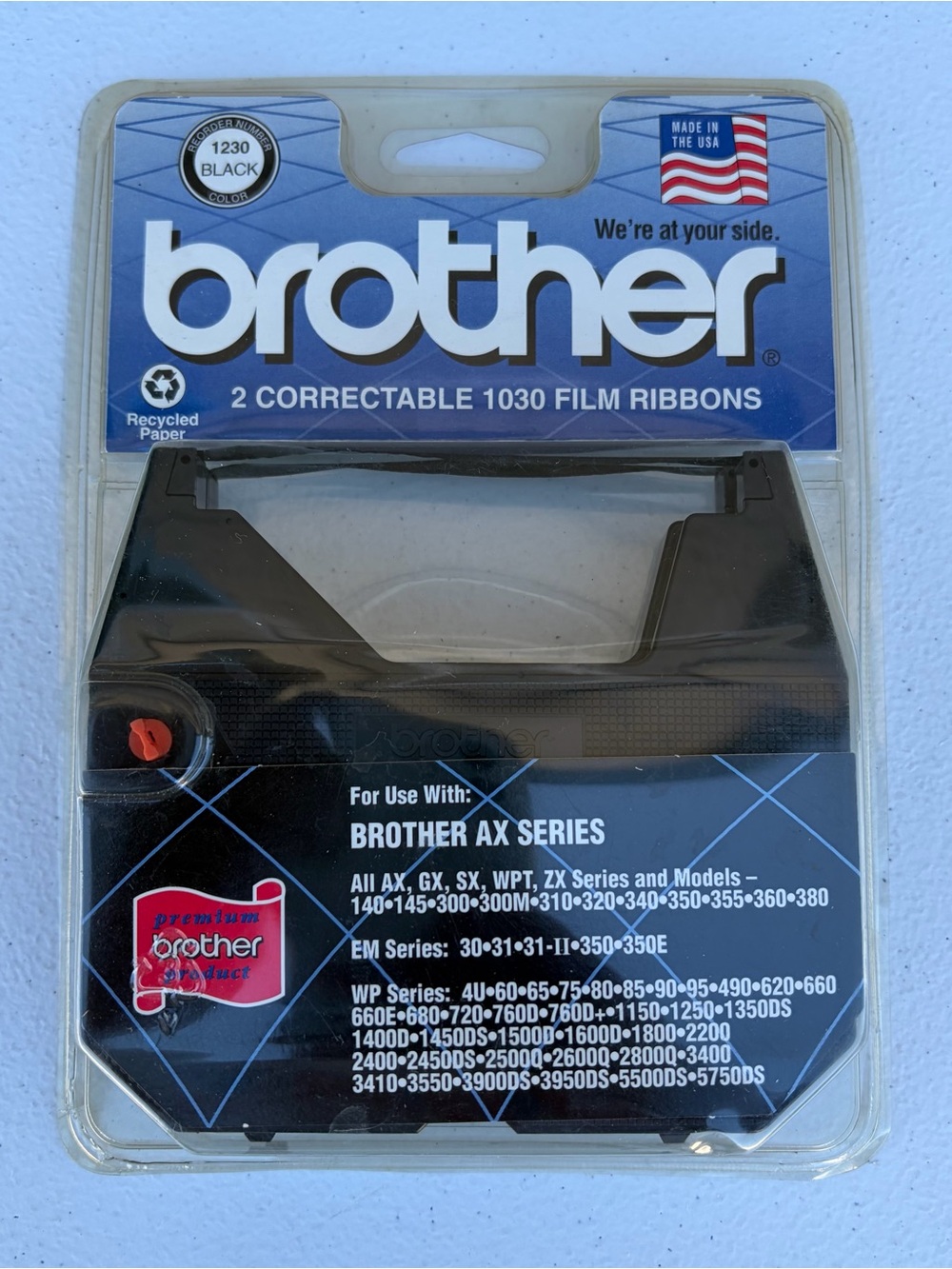 Brother 2 Correctable 1230 Film Ribbons Black New Sealed